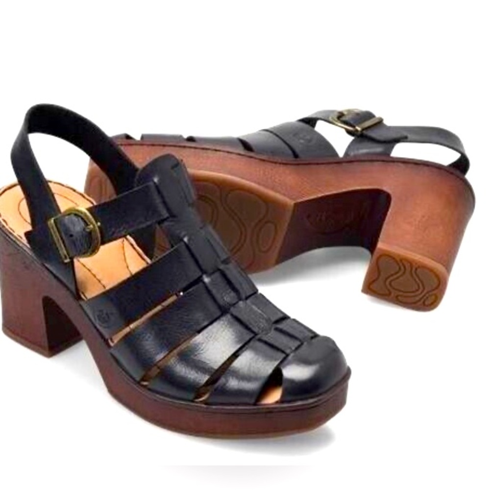 Born Womens Hartley Black Full Grain New In original Box 10M